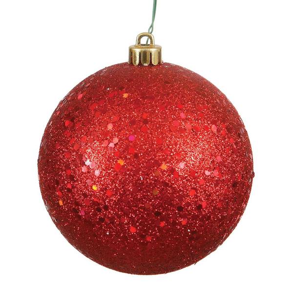 4.75" Red Sequin Ball Ornament (4 pack)