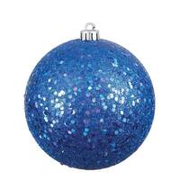 Vickerman 4.75" Blue Sequin Ball Ornament (4 pack)
