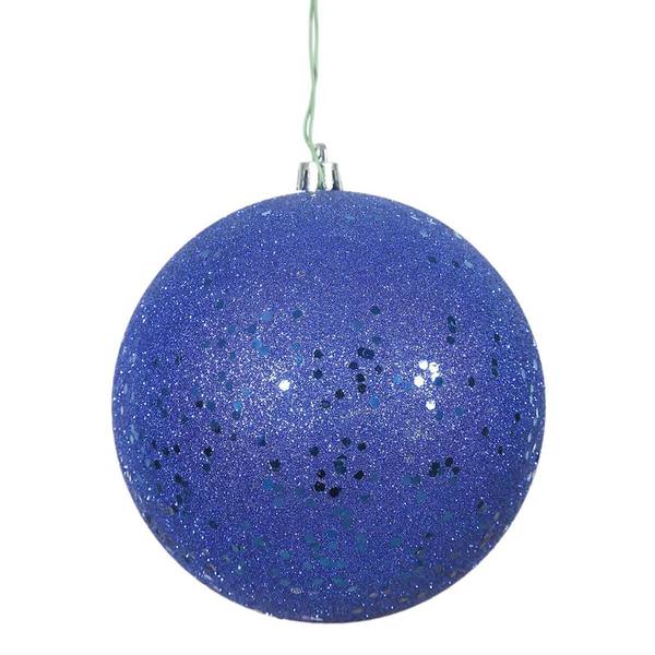 4.75" Cobalt Blue Sequin Ball Ornament (4 pack)