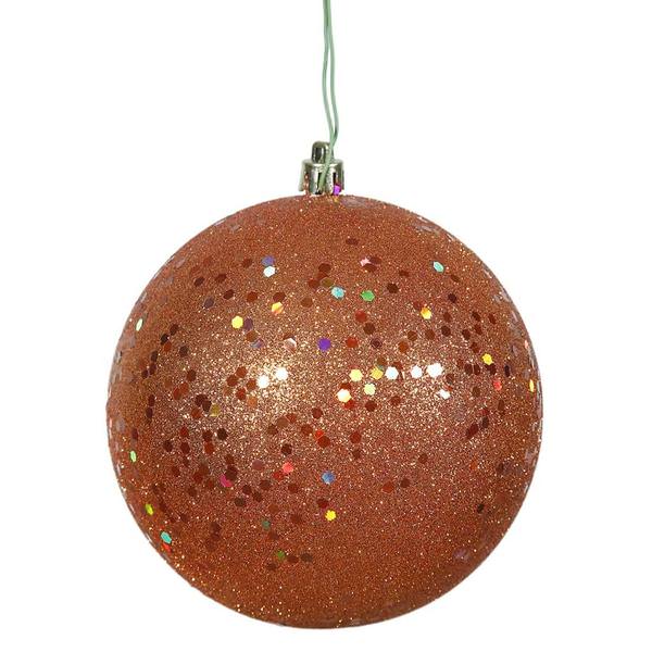 4.75" Burnished Orange Sequin Ball Ornament (4 pack)