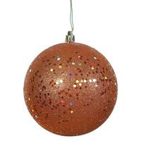 Vickerman 4.75" Burnished Orange Sequin Ball Ornament (4 pack)