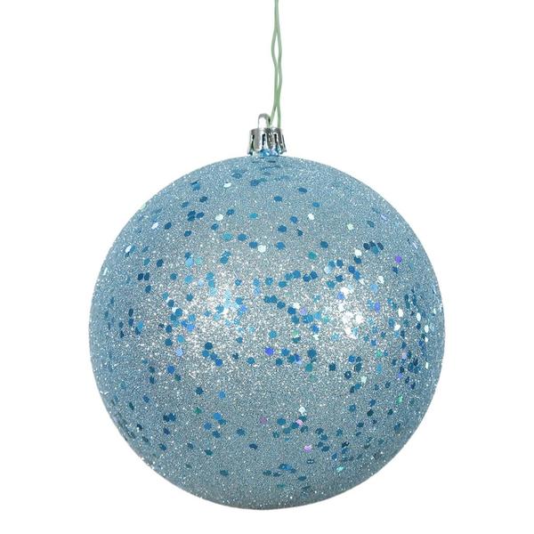 4.75" Baby Blue Sequin Ball Ornament (4 pack)