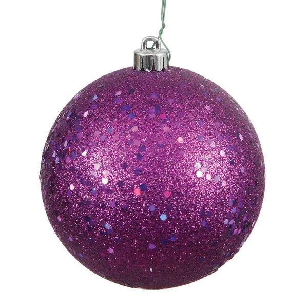 4.75" Plum Sequin Ball Ornament (4 pack)