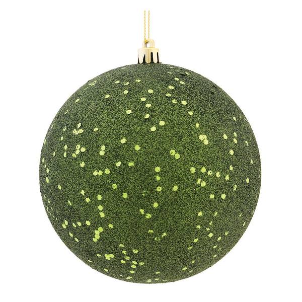 4.75" Moss Green Sequin Ball Ornament (4 pack)