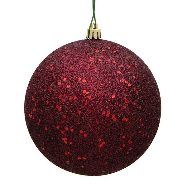 4.75" Burgundy Sequin Ball Ornament (4 pack)