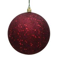 View 4.75" Burgundy Sequin Ball Ornament (4 pack)