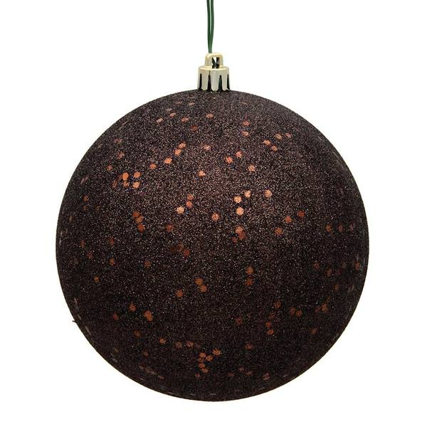 4.75" Chocolate Sequin Ball Ornament (4 pack)
