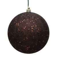 View 4.75" Chocolate Sequin Ball Ornament (4 pack)