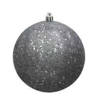Vickerman 4.75" Pewter Sequin Ball Ornament (4 pack)