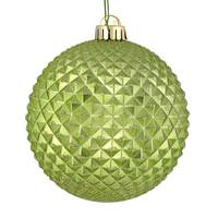 Vickerman 6" Celadon Durian Glitter Ball Ornament (4 pack)
