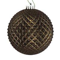 View 6" Gunmetal Durian Glitter Ball Ornament (4 pack)