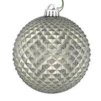 Vickerman 6" Pewter Durian Glitter Ball Ornament (4 pack)