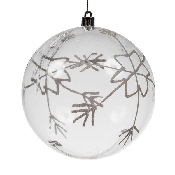 4.8" Clear White Glitter Ball Christmas Ornament (4 Pack)