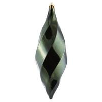 Vickerman 8" Moss Green Shiny Swirl Finial Ornament (6 pack)