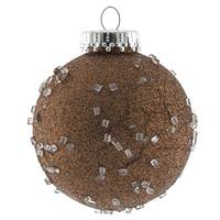 Vickerman 6" Mocha Ice Ball Ornament (4 pack)