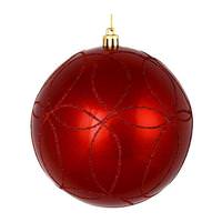 Vickerman 4" Copper / Gold Candy Circle Glitter Ball Ornament (4 pack)