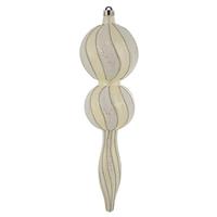 Vickerman 16.5" White Candy Glitter Finial Ornament