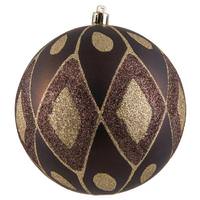 Vickerman 4" Chocolate Matte Glitter Ball Christmas Ornament (4 Pack)