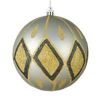Vickerman 4" Wrought Iron Matte Glitter Diamond Ball Ornament (4 pack)