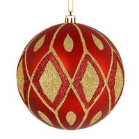 Vickerman 4.75" Wrought Iron Matte Glitter Diamond Ball Ornament (4 pack)