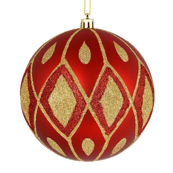 6" Wrought Iron Matte Glitter Diamond Ball Ornament (3 pack)