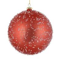 Vickerman 4" Red Ice Ball Ornament (6 pack)