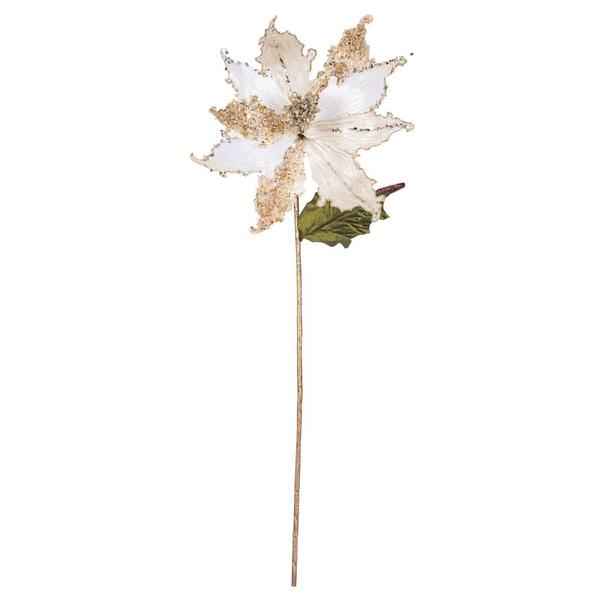20" Ivory Poinsettia Flower (3 pack)