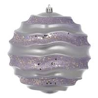 Vickerman 6" Lilac Candy Glitter Wave Ball Ornament