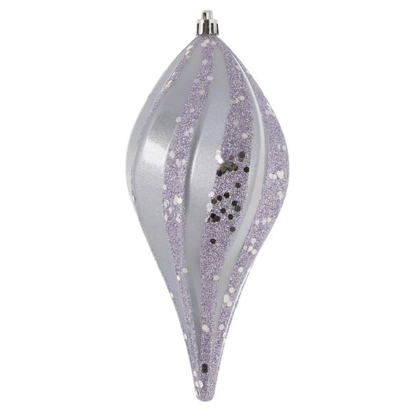 12" Lilac Candy Glitter Swirl Drop Ornament