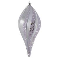Vickerman 12" Lilac Candy Glitter Swirl Drop Ornament
