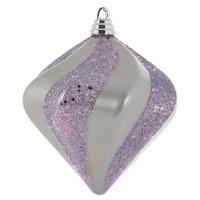 Vickerman 6" Lilac Candy Glitter Swirl Diamond Ornament