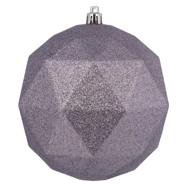8" Lilac Glitter Geometric Ball Ornament