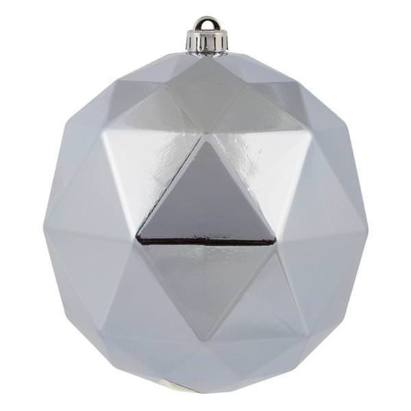 8" Lilac Shiny Geometric Ball Ornament