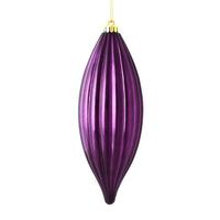 Vickerman 8" Lilac Shiny Line Finial Ornament (4 pack)