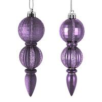 Vickerman 5" Lilac Glitter/Matte Finial Ornament (set of 6)