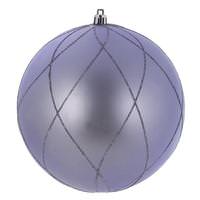 Vickerman 4" Lilac Matte Glitter Swirl Ball Ornament (4 pack)