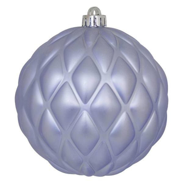 6" Lilac Matte Round Pine Cone Ornament (4 pack)