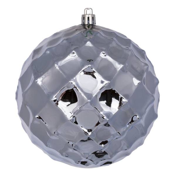 4.75" Lilac Diamond Bauble Ball Ornament (4 pack)