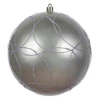 Vickerman 6" Lilac Candy Circle Glitter Ball Ornament (3 pack)