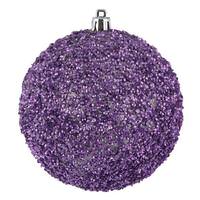 View 6" Lilac Beaded Ball Ornament (4 pack)