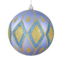 Vickerman 6" Lilac Matte Glitter Diamond Ball Ornament (3 pack)