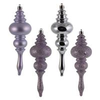 Vickerman 7" Lilac Assorted Finish Finial Ornament (8 pack)