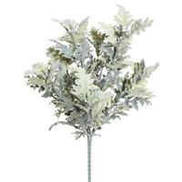 Vickerman 16" Artificial Green Flocked Dusty Miller Bush (2 pack)