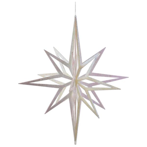 32" Champagne Iridescent 3D Glow Glitter Star Ornament