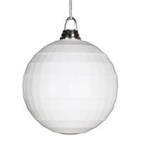 Vickerman 5.5" White Shiny-Matte Mirror Ball Ornament