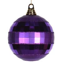 Vickerman 5.5" Purple Shiny Matte Mirror Ball Christmas Ornament