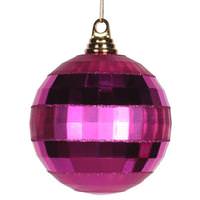 Vickerman 5.5" Orchid Shiny-Matte Mirror Ball Ornament
