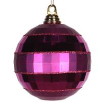 Vickerman 5.5" Magenta Shiny-Matte Mirror Ball Ornament