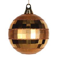 Vickerman 5.5" Antique Gold Shiny-Matte Mirror Ball Ornament