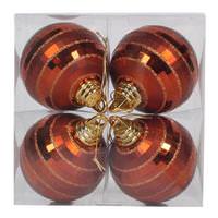 Vickerman 4" Copper Shiny-Matte Mirror Ball Ornament (4 pack)